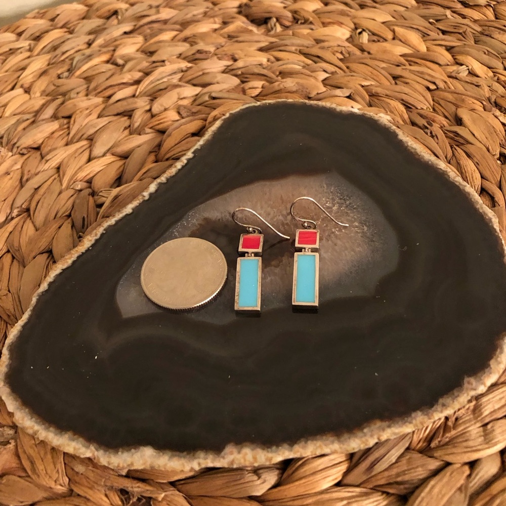 Sterling Pierced Native Motif Earrings - Picture 4 of 6